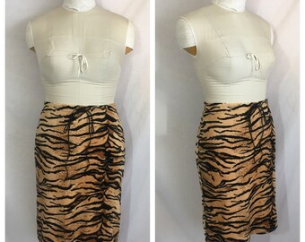 Vintage 1990's Betsey Johnson Tiger Print Skirt