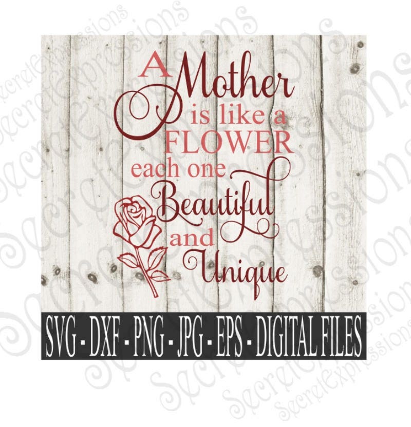 Mother is like a flower Svg Mom Svg Mothers Day Svg Digital