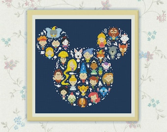 50% OFF SALE,Disney Cross Stitch Pattern, Disney Mickey cross stitch pattern Chart ,Needlecraft Needlework PDF Instant Download,S095