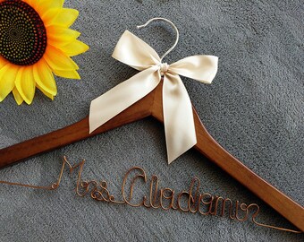 Ships in 1-3 days,Personalized Wedding Hanger,Custom Bride Hanger,Bride hanger,Name hanger,Bridesmaid hanger,bride hanger for wedding dress