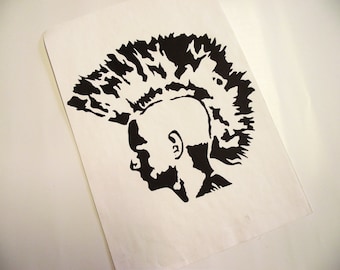 A4 Punk with Mohawk Mono-Print