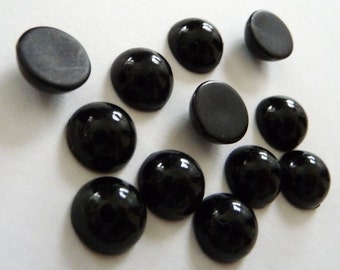 Wholesale Lot..Set of 100pcs 10mm Plastic Black Half Faux Pearl..Flatback.. for scrapbooking, clothing, accessories and jewelry