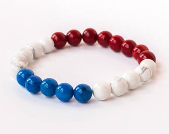 Team USA | 4th of July Bracelet | Flag Bracelet | Patriotic Bracelet | 4th July Bracelet | USA Flag Bracelet | Military Bracelet | Veteran