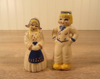 Sweet vintage china salt and pepper shakers- Japan- Holland children design