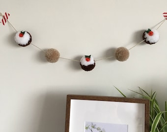 Handmade, christmas, pompom garland