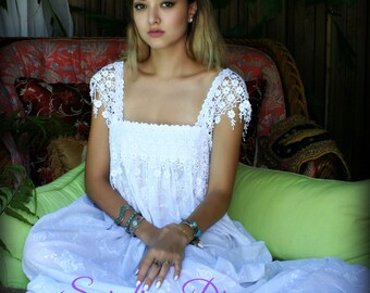 100% Cotton Nightgown Embroidered White Cotton Lingerie White Cotton Sleepwear Bridal Nightgown Wedding Lingerie Wedding Nightgown Honeymoon