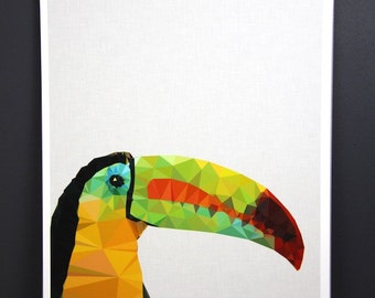 Original Toucan australian geometric art original print local artist