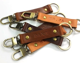 Mens Keychain, Leather Keychain, Custom Keychain, Bestman Gift,Couple Keychain, Personalized Leather Keychain, Keyring, Keyfob, Keyholder