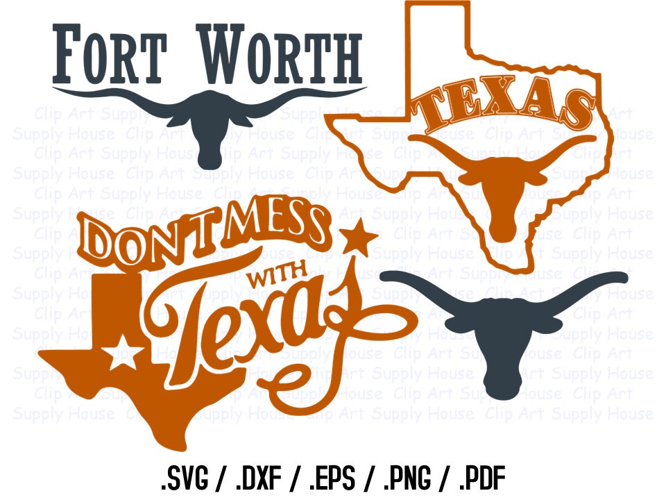 Texas State Outline State Decor Longhorns SVG Files DXF