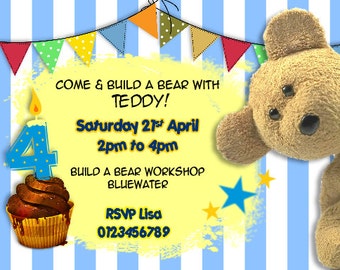 Build a Bear Inspired Birthday Invitation