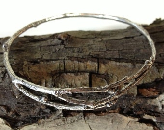 Elm Tree Twig Bracelet Sterling Silver