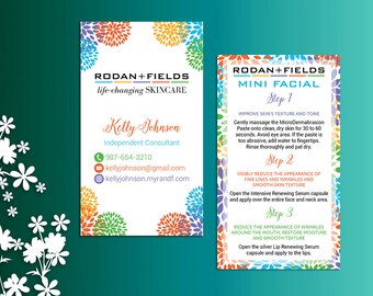 Rodan and Fields Mini Facial Card ft. Intensive Renewing Serum, Rodan and Fields Give it a Glow, Rodan and Fields Business Cards RF01