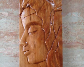 Pieta wood carving - Mary wood sculpture - Religious wood carving - Hand carved sculpture - Wall decor - Michelangelo Pieta Carving, Artwork