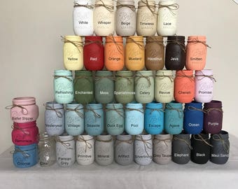 Custom Painted Mason Jar - Mason Jars - Mason Jar Vase - Painted Mason Jar - Bulk Mason Jars - Mason Jar Decor - Farmhouse Decor