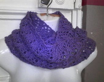 Handmade crochet purple Snood
