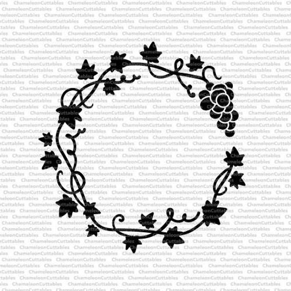 Download grape vine floral wreath file SVG eps png jpeg dxf
