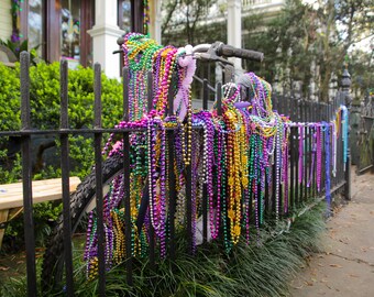 Mardi Gras New Orleans Bead Bike Greeting Cards