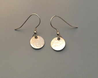 Sterling Silver Disk Earrings