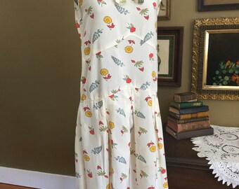 1930's Day Dress Sweet Novelty Print