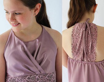 Girls sewing pattern, girls dress pattern, bridesmaid dress pattern, flower girl dress pattern, girls lace top pattern, TAHLIA TOP & DRESS