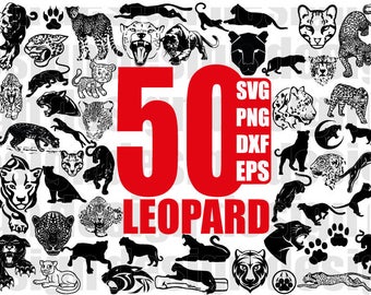 LEOPARD SVG, cheetah, jaguar, panther, leopard head, cheetah head, wildlife, cut file, silhouette, clipart, for cricut, for silhouette, png