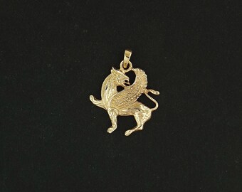 Griffin Pendant in Antique Bronze
