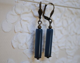Blue duck tube earrings