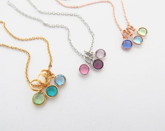 Birthstone Jewelry for Mom-Birthstone Necklace-Mothers Day Jewelry-Gifts for Mom from kids-Children's birthstones—Nana, Mimi, Gigi, Grandma