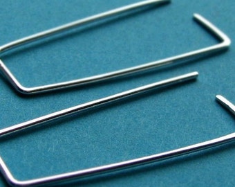 Aperture - Rectangle: Simple Modern Sterling Silver Everyday Earwire Earrings