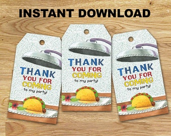 Dragons Love Tacos Favor Tags // DIGITAL Only // INSTANT DOWNLOAD