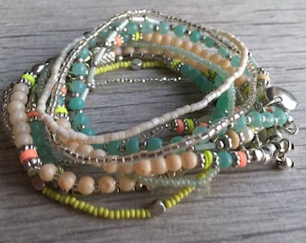 Bracelet for women, boho Bracelet, Beads bracelet, Charm Bracelet, glamorous Bracelet, girls Bracelet, Multi layer Bracelet, gift for mum