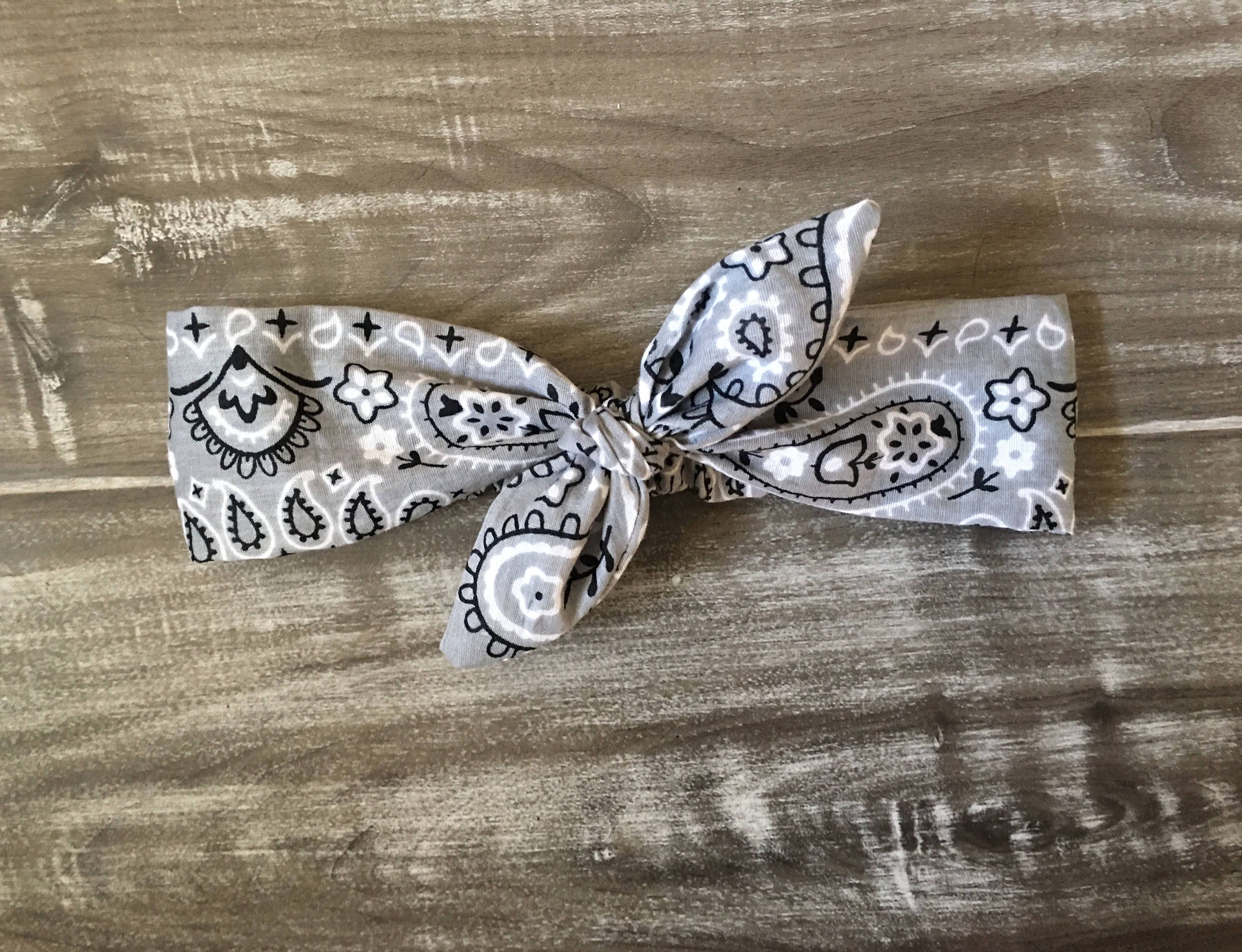 Gray Bandana Headband Gray Bandana Bandana Headband