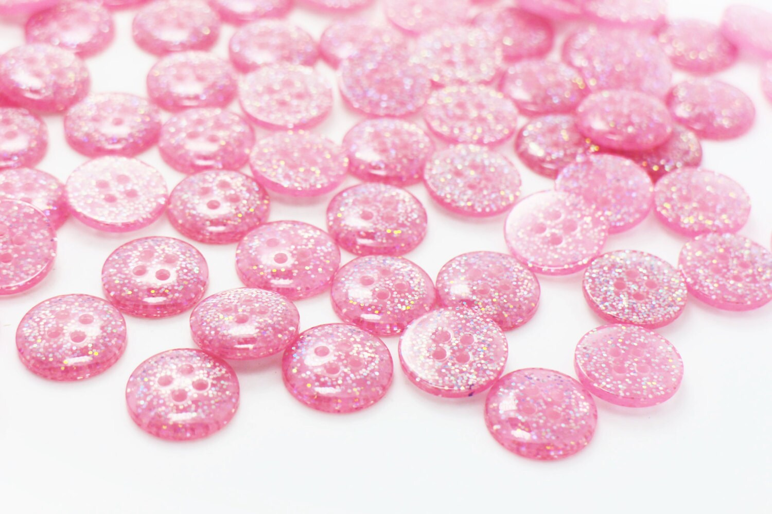 Light Pink Glitter Shimmer Button Pastel Pink Baby Children