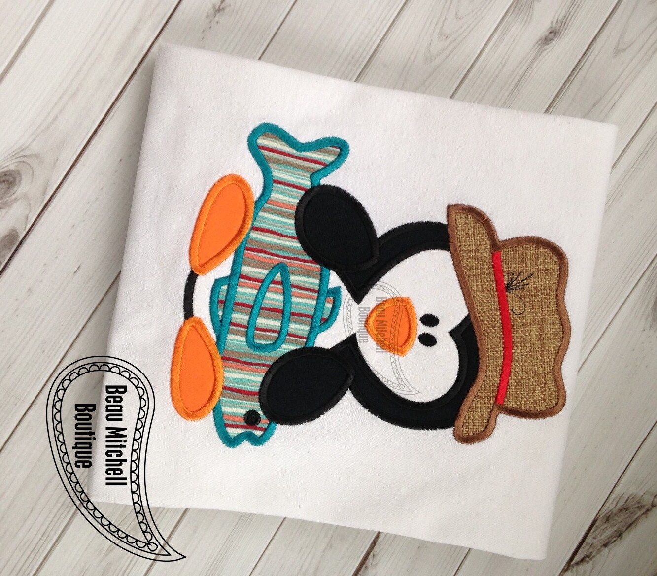 Pengin fish applique embroidery design Pengin fish applique embroidery design