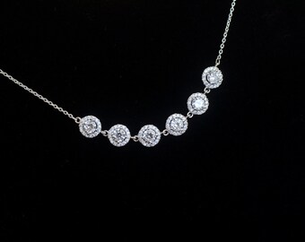Collier de mariée, collier de mariée zircon, bijoux de mariée, bijoux de mariage, zircon bijoux de mariée, collier de demoiselles d’honneur CZ