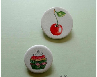 Brooch duo porcelain - the cherry on top.