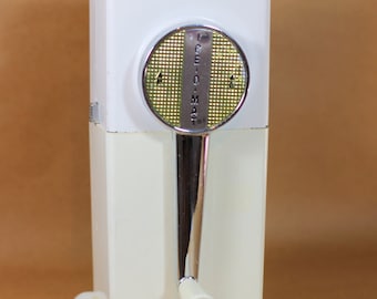 Vintage Rival Ice-O-Mat Hand Crank Ice Crusher 1950s White and Chrome Wall Mount