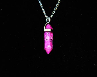 Magenta Crystal Point Necklace