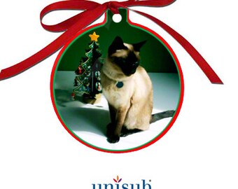 6 - Ball Ornament 3" Disc BLANKS, Unisub™ Gloss White Sublimation Aluminum 2 Sided Christmas Ornament, 3" x 3.37" x .030"