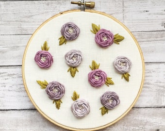 Embroidery Hoop Wall Art - Embroidery Art - Hand Embroidery - Modern Embroidery - Embroidered Home Decor - Nursery Decor - Floral Embroidery