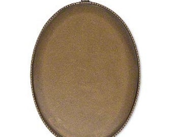 Cabochon Mount, Antiqued Brass, Cab Setting, Steampunk, 40x30mm oval, 1 each, D421