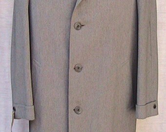 Size 44R 50s Overcoat Vintage Grey Wool