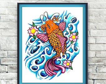 Koi 8x10 Illustration Digital Download
