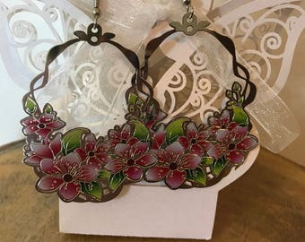 Silver floral earrings