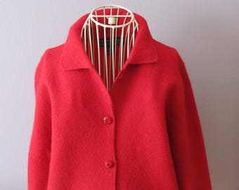 Vintage HERMAN GEIST Australia Boiled Wool Cardigan M