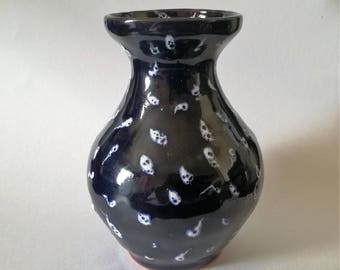 Ceramic vase, Pottery vase, Blue ornament vase, Flower vase, Unique small vase, Ceramics and Pottery, Handmade decor, Art deco, Vases