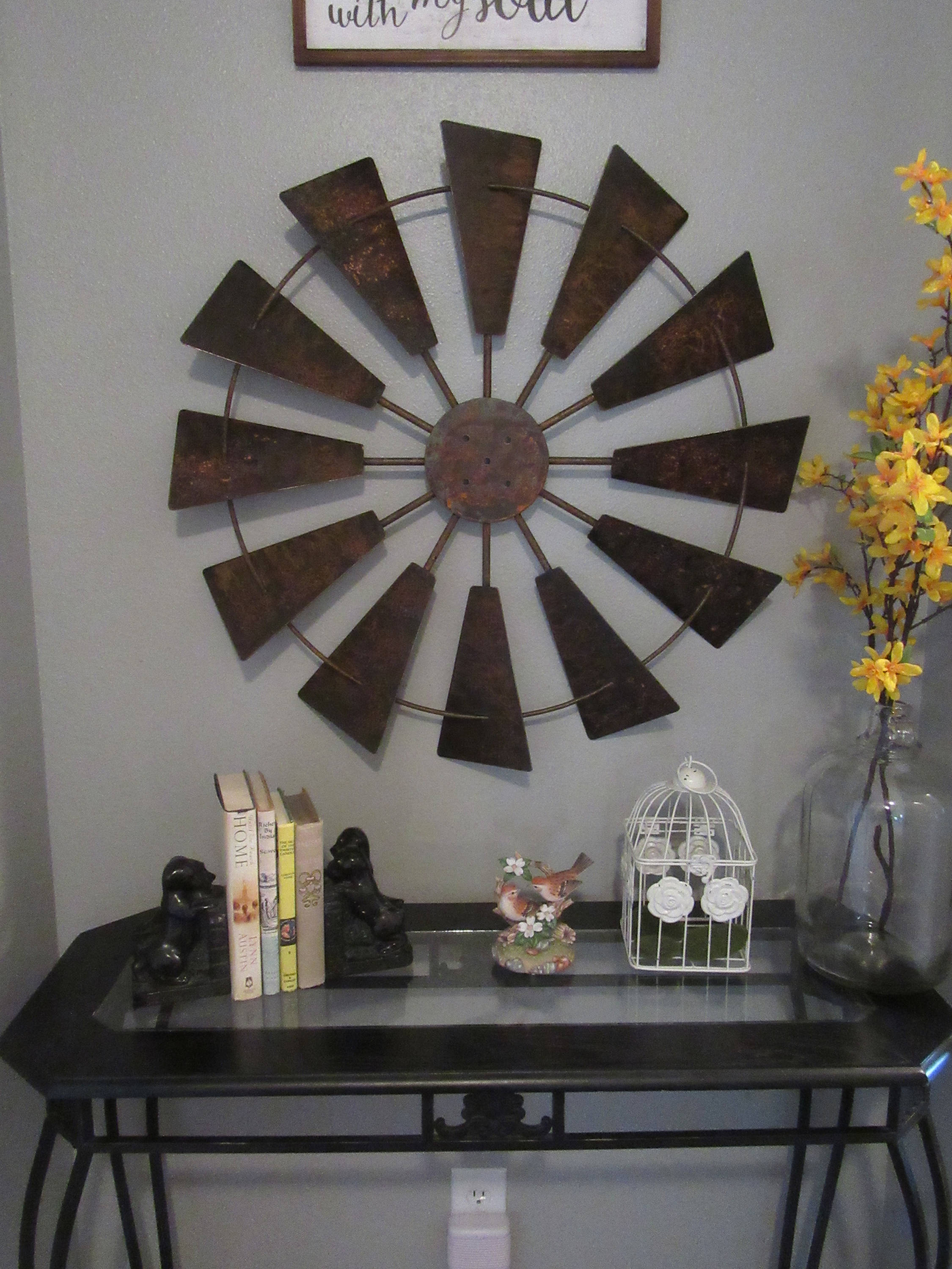 30 Rusty Metal Windmill Head With 12 Blades for Wall