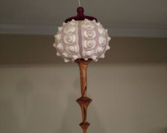 Christmas Ornament, wood and sea urchin shell