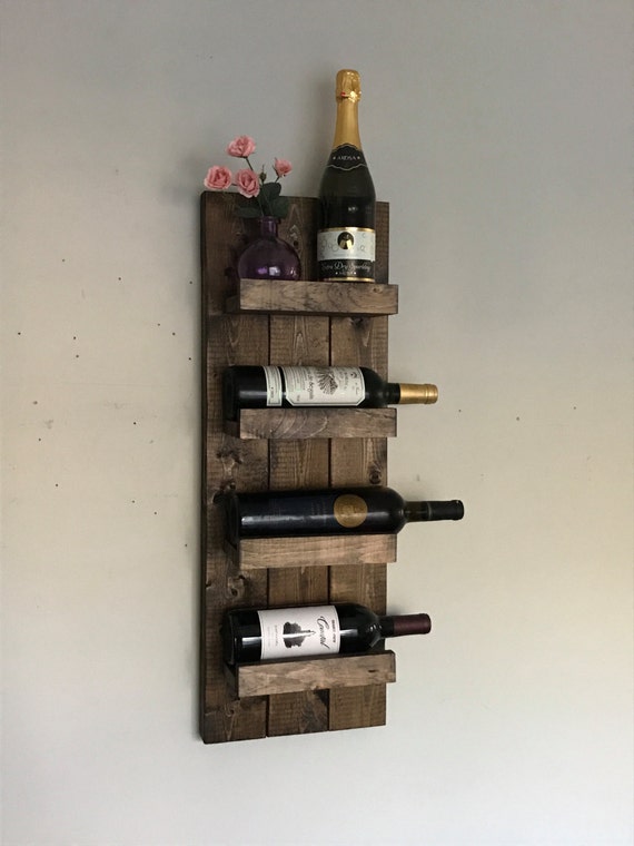 Rustic Wine Rack Spice Rack Wall Mounted Wine Bottle Holder