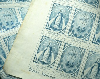 4pcs SCAPULAR CLOTH SQUARES 1890s Jesus & Mary Dutch